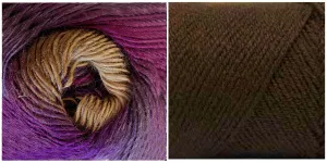 (100% Acrylic) CHOCOLATE   LUPINE - Embossed Natura Gloves KIT
