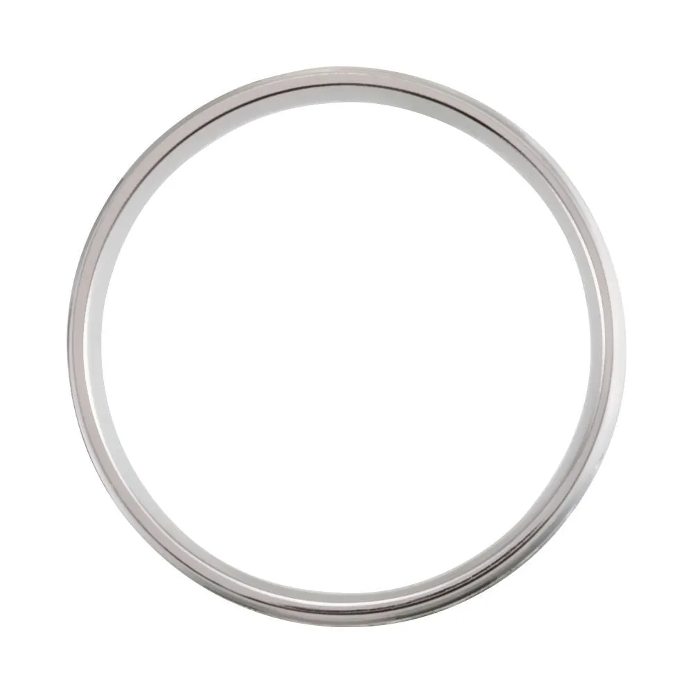 10k White Gold 6.5mm Lightweight Patterned Milgrain Band Size 10