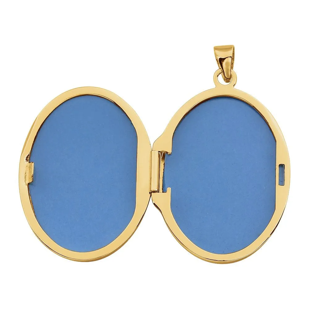 14k Yellow Gold Oval Embossed Locket