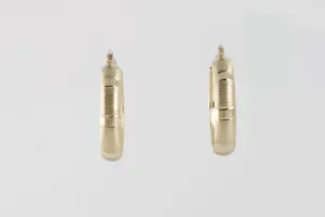 14k Yellow Gold Patterned Hoop Earrings (3.30g.)