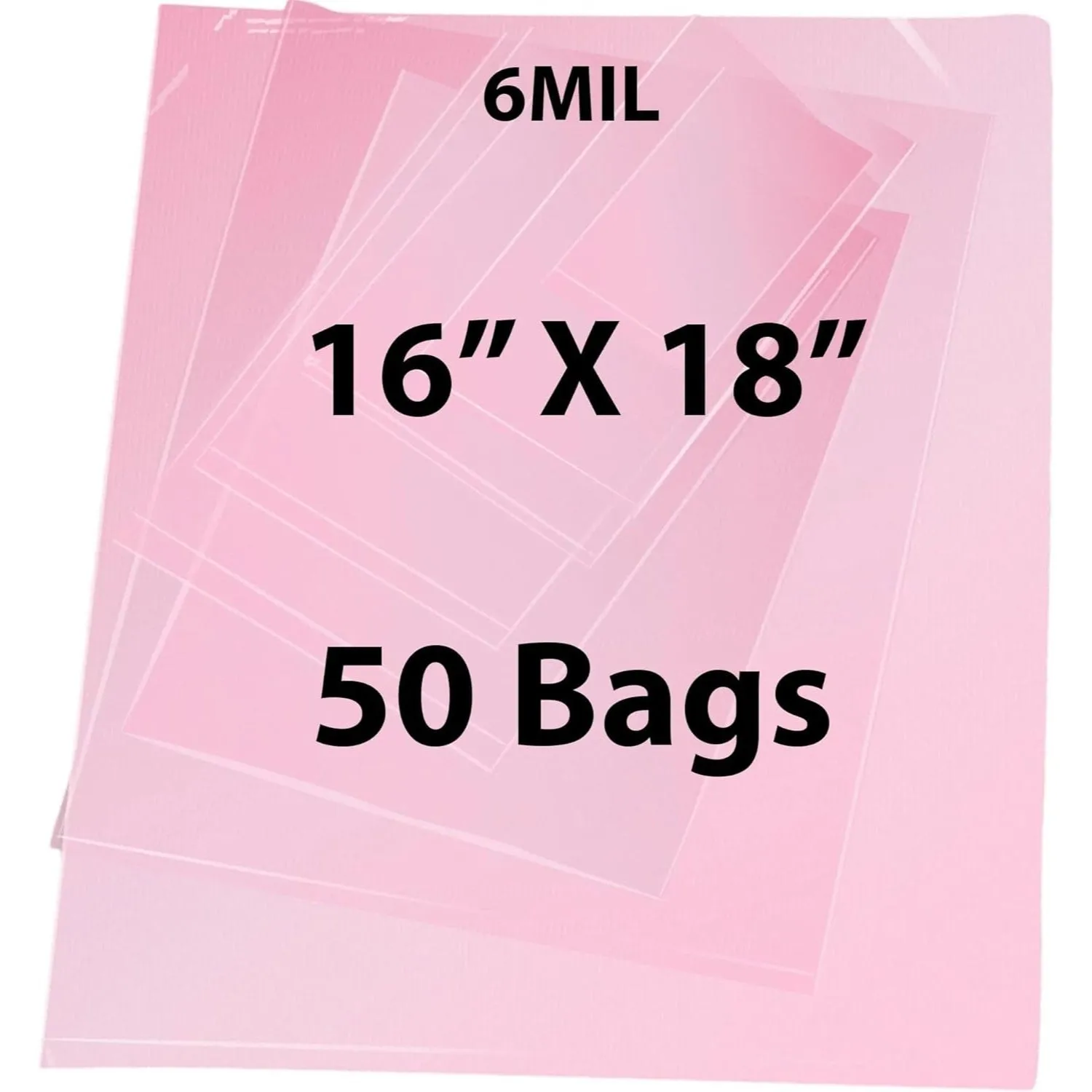 16X18 inches Pink Anti Static Bags 6 Mil Flat