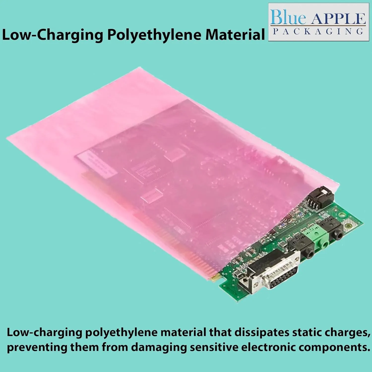 16X18 inches Pink Anti Static Bags 6 Mil Flat