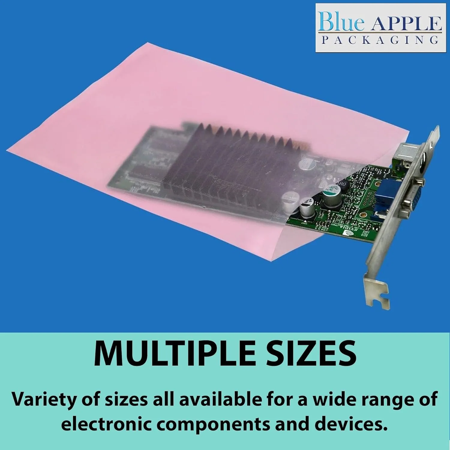 16X18 inches Pink Anti Static Bags 6 Mil Flat