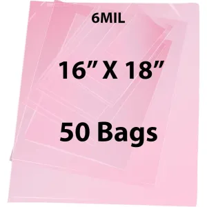 16X18 inches Pink Anti Static Bags 6 Mil Flat