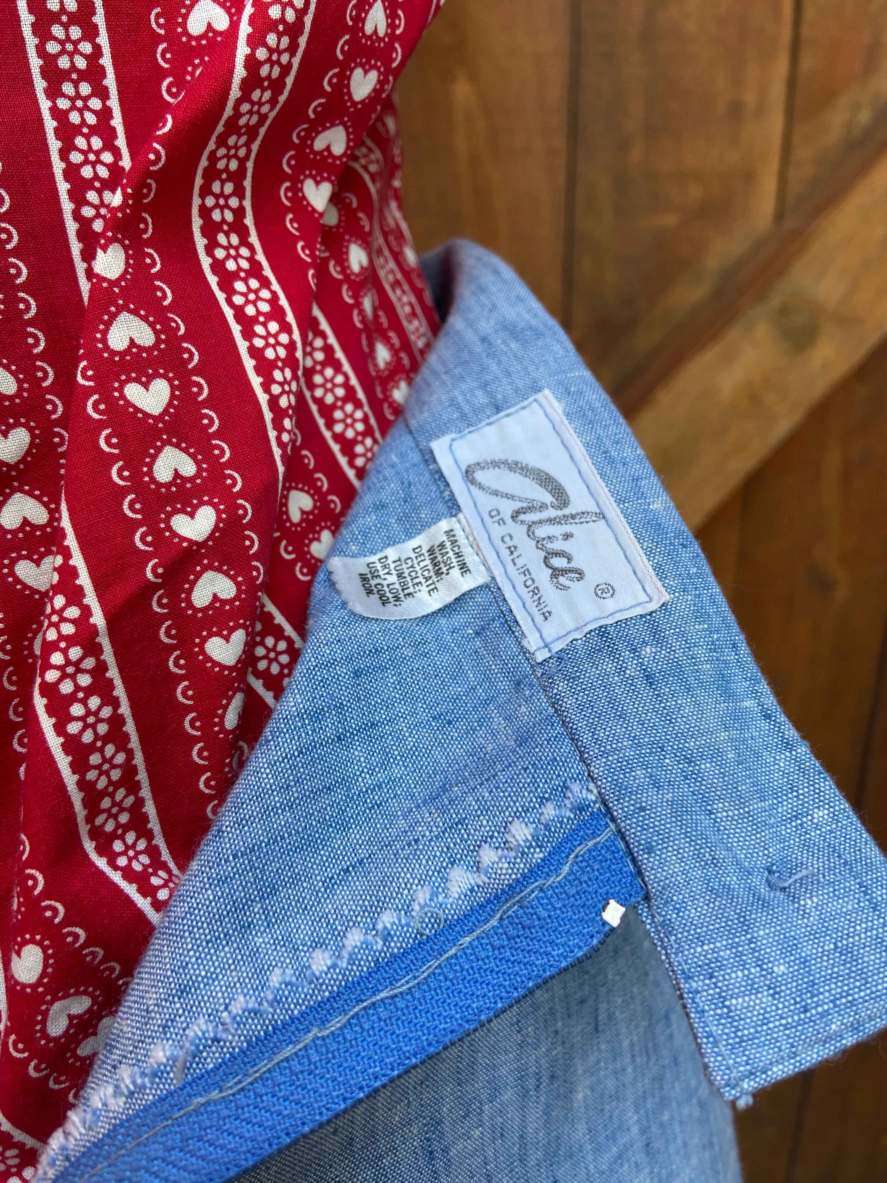 1960s Chambray A-Line Skirt With Pockets
