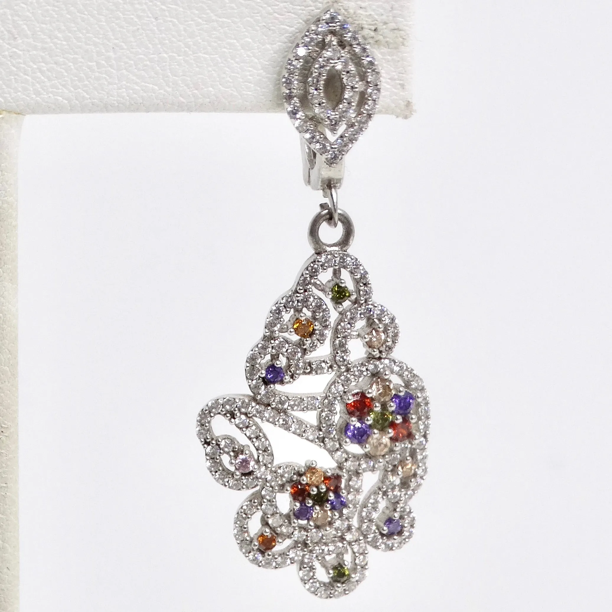 1990s Multicolor Swarovski Crystal Dangle Earrings