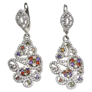 1990s Multicolor Swarovski Crystal Dangle Earrings