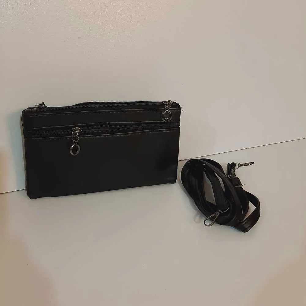 2 in 1 Wallet   Crossbody Bag - Black - W18