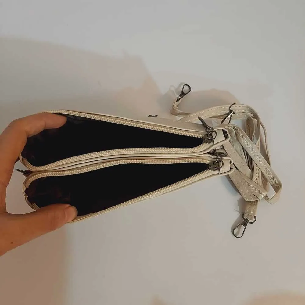 2 in 1 Wallet   Crossbody Bag - Off White - W18