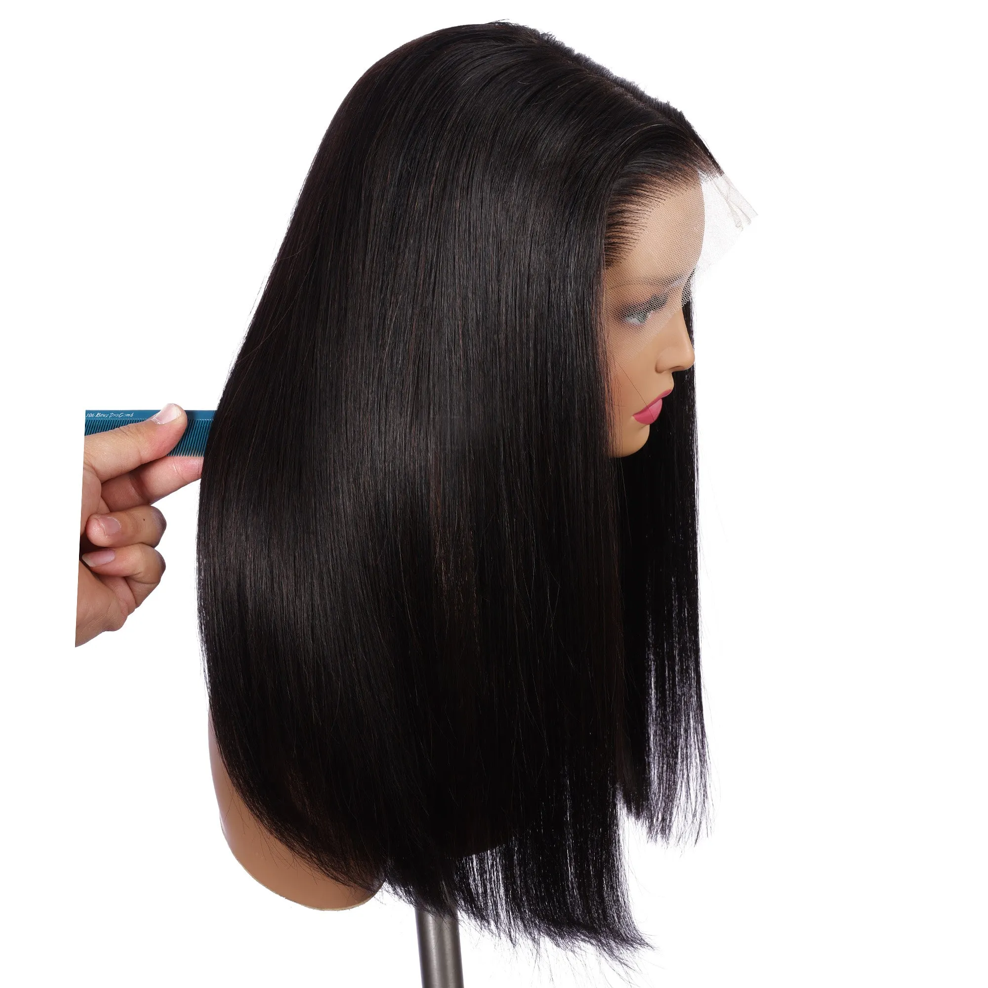 200% Ultra High Density Lace Front Human Hair Bob Wig