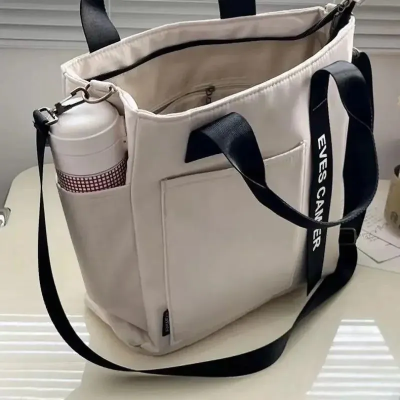 2025 New Casual Tote Large Capacity Shoulder Bag Nylon Waterproof Canvas Handbag Simple Fashion