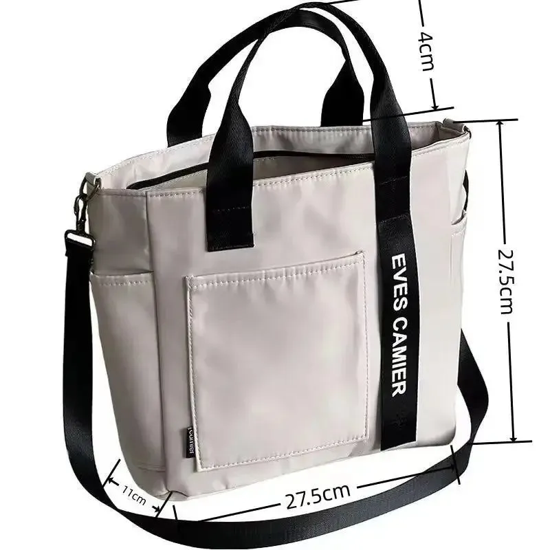 2025 New Casual Tote Large Capacity Shoulder Bag Nylon Waterproof Canvas Handbag Simple Fashion