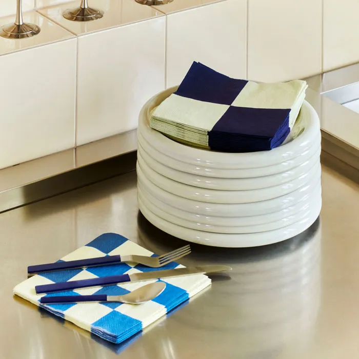 20er Pack Servietten off-white and blue M check von Hay