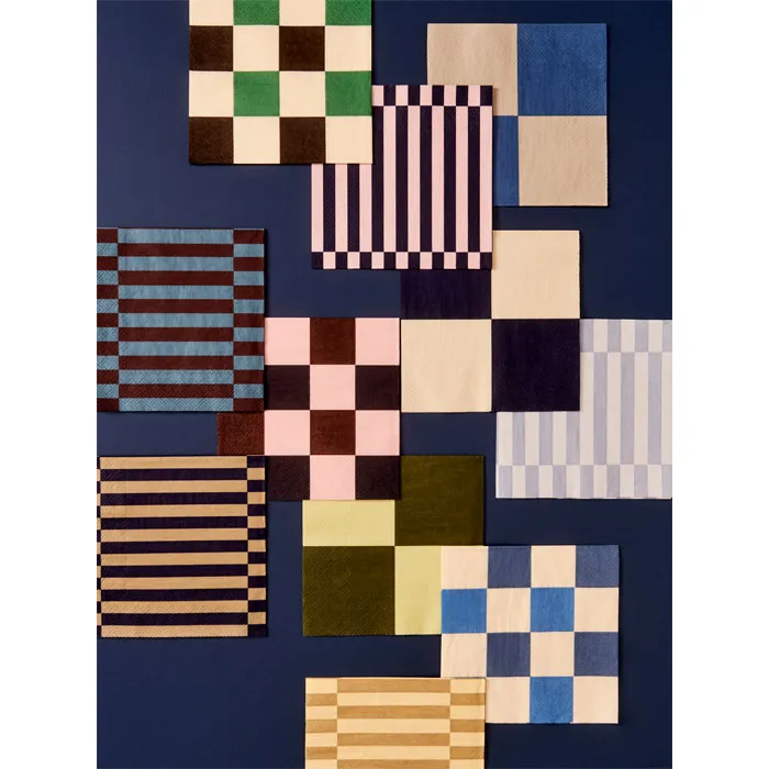 20er Pack Servietten off-white and blue M check von Hay