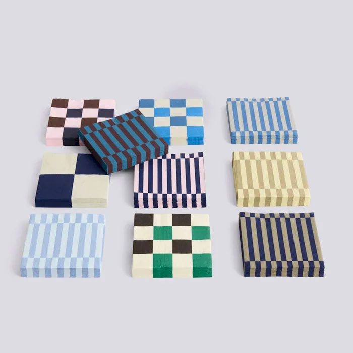 20er Pack Servietten off-white and blue M check von Hay