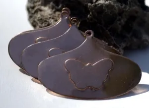 23mm x 15mm Butterfly Embossed on Arabic Hoops with Hole Cutout Blank for Enameling Stamping Texturing Jewelry Making Blanks