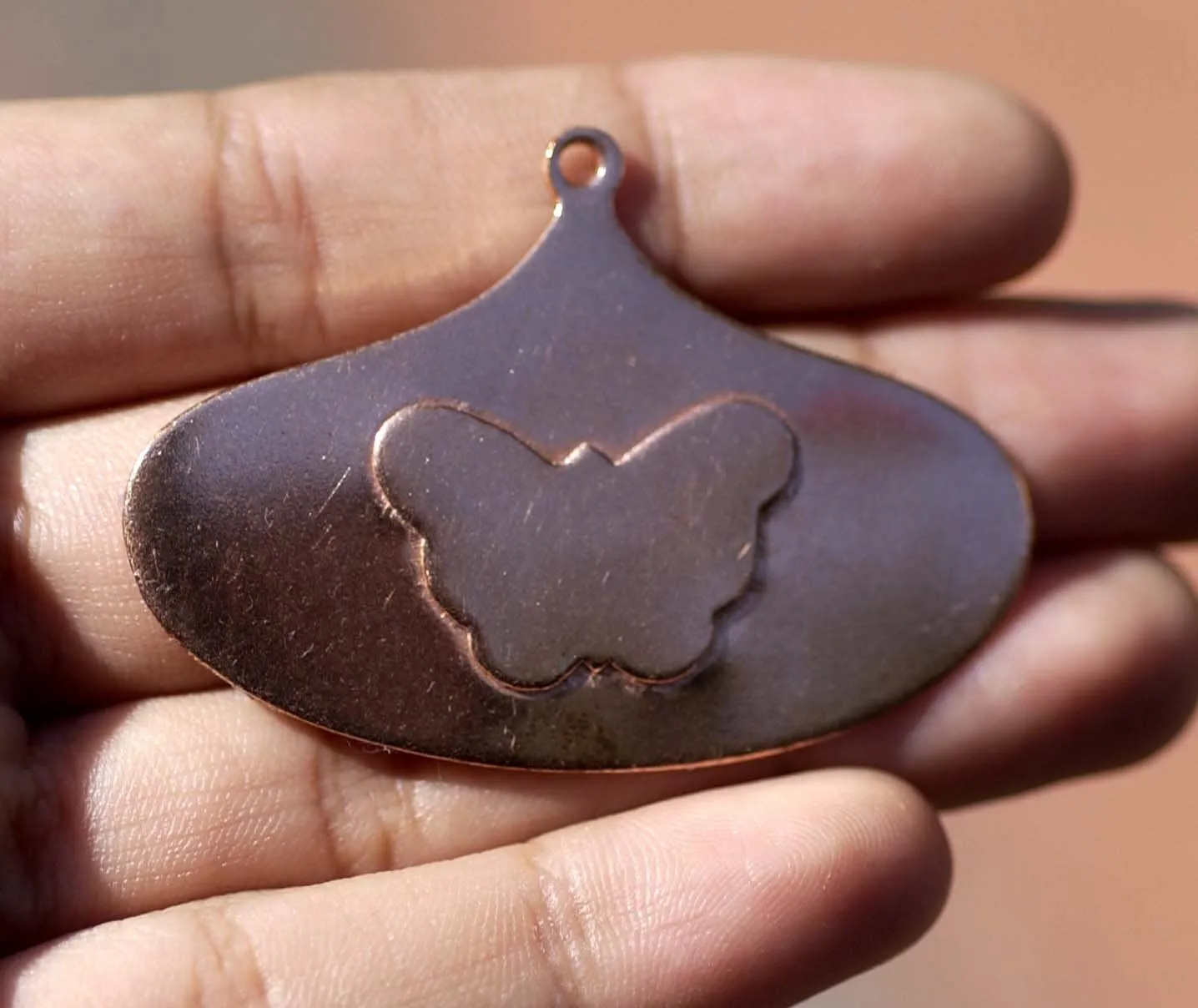 23mm x 15mm Butterfly Embossed on Arabic Hoops with Hole Cutout Blank for Enameling Stamping Texturing Jewelry Making Blanks