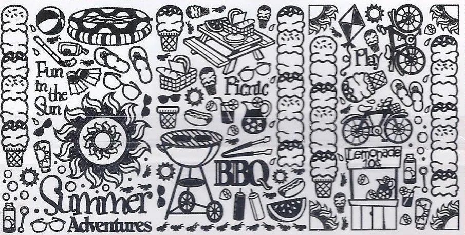 2805SB - Summer - scrapbook stickers - black - Dazzles Stickers