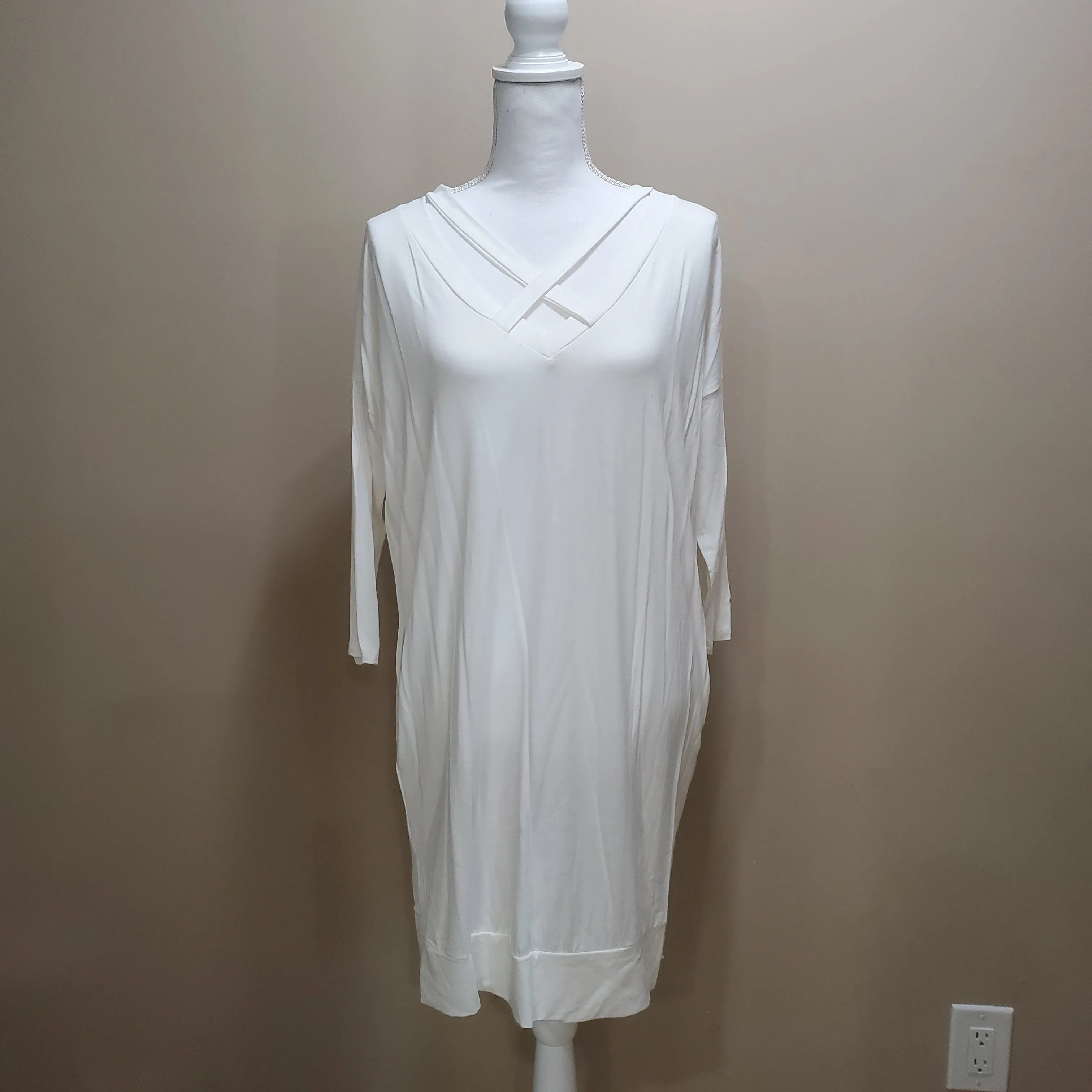3/4 Sleeve Cut Out Strap TShirt Dress