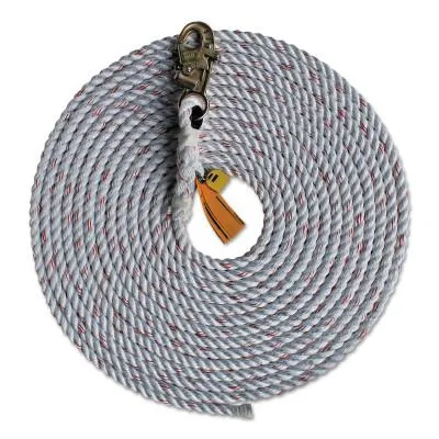 3M™ Rope Lifelines with Snap Hooks, 75 ft, Self-Locking Snap Hook, 310 lb, 1202821