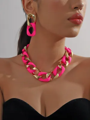 3pcs/set Multicolor Necklace & Earrings Set - Multicolor