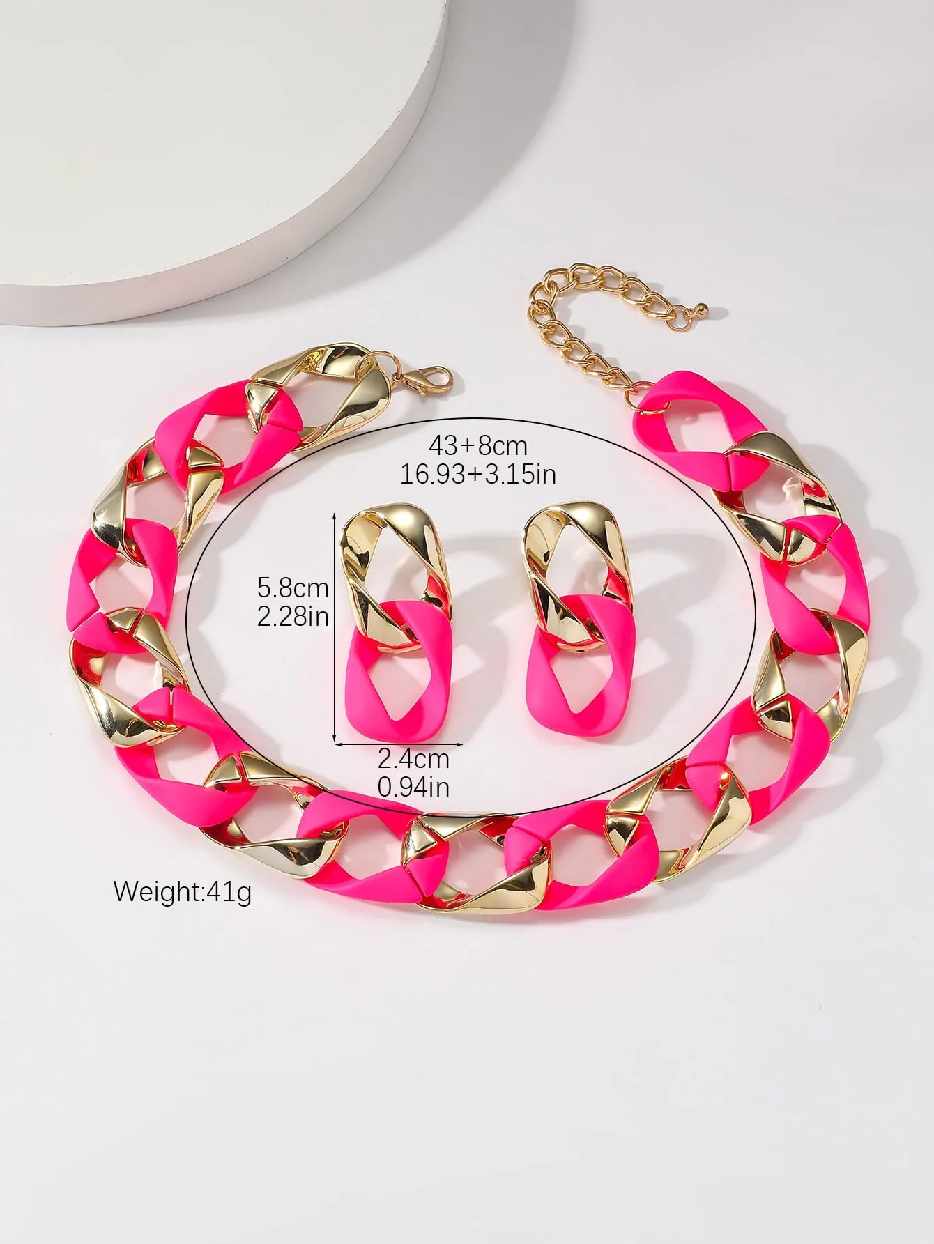 3pcs/set Multicolor Necklace & Earrings Set - Multicolor