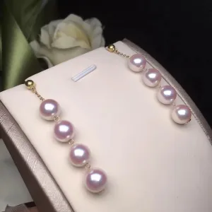 8.0-8.5 mm Cultured White Akoya Pearl Petal Drop Earring in Gold