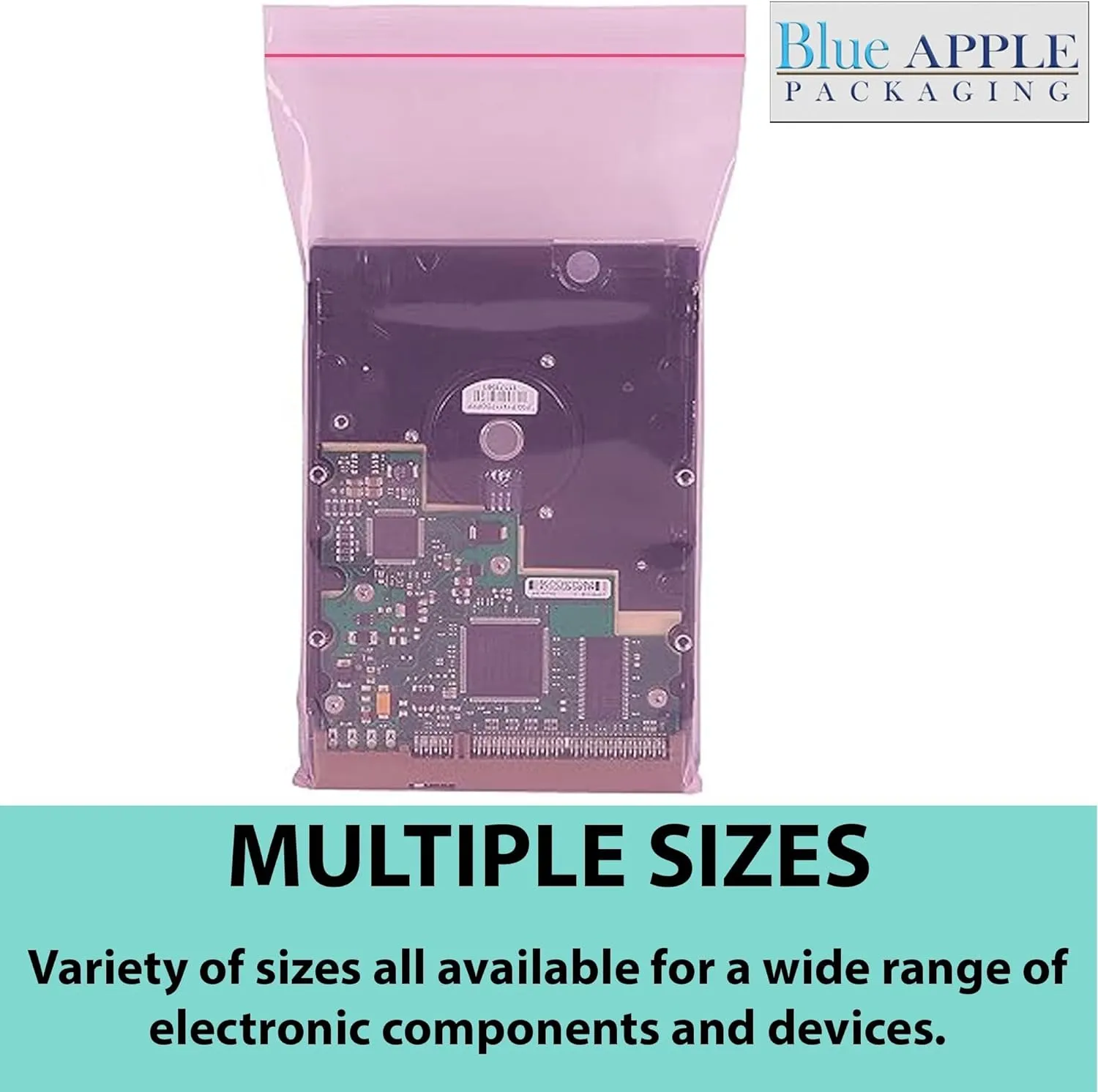 8X10 inches Pink Anti Static Zip Lock Bags 4 Mil