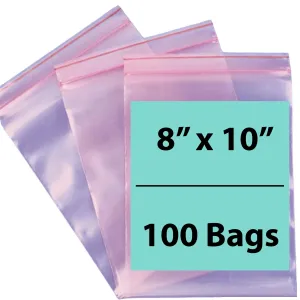 8X10 inches Pink Anti Static Zip Lock Bags 4 Mil
