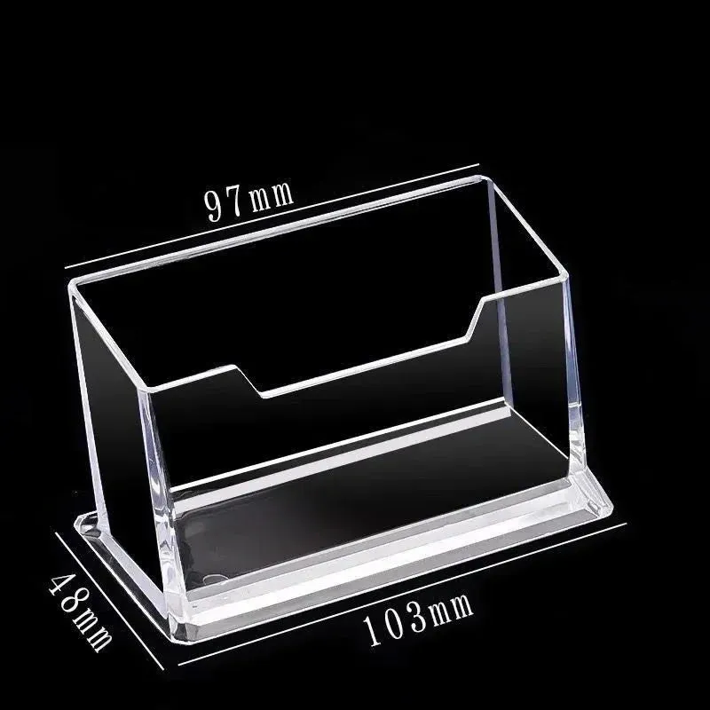 Acrylic Transparent Business Card Holder - Desktop Display Stand for Office Supplies
