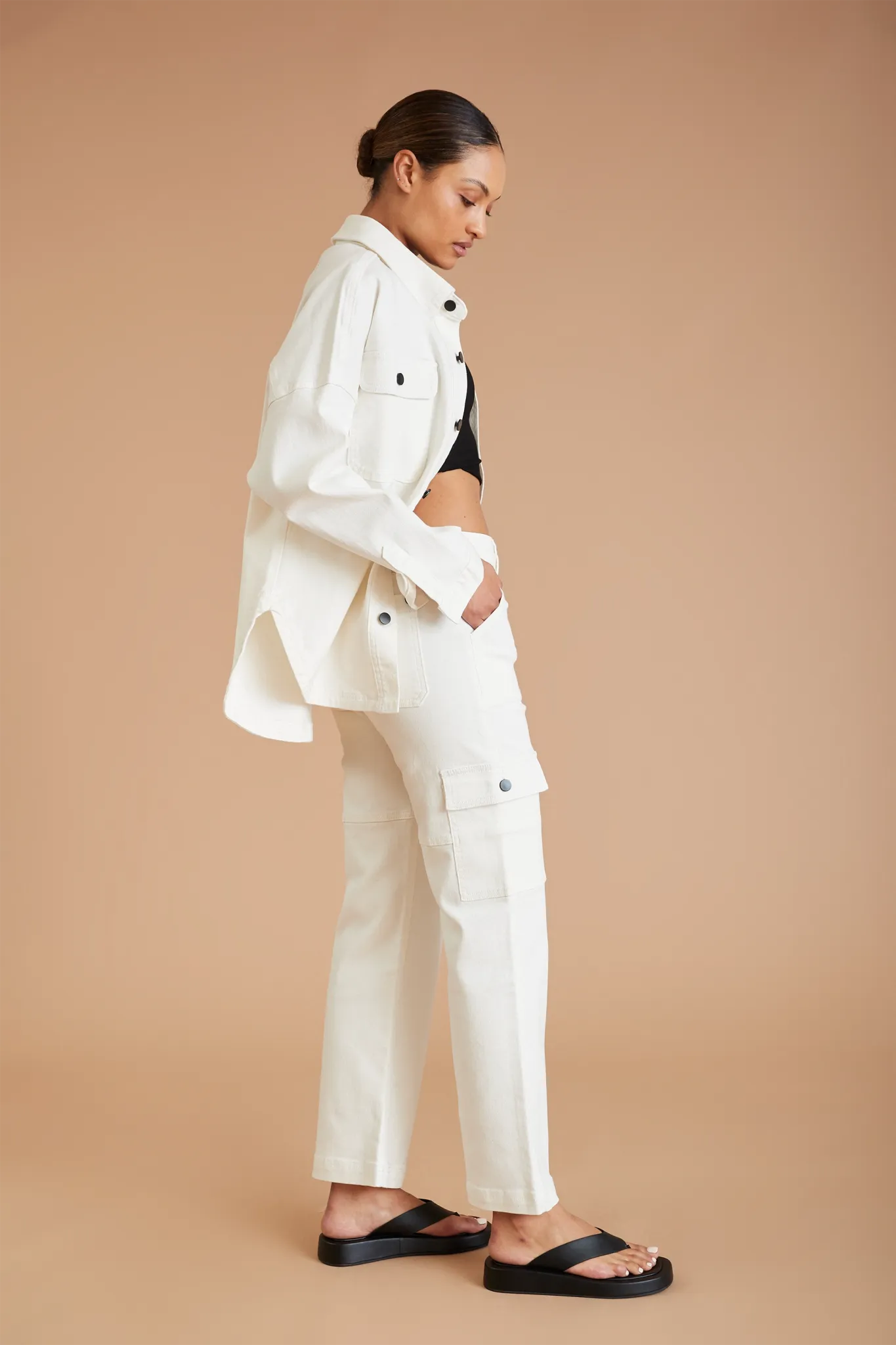 AF Denim Utility Pant (White)