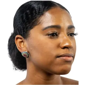 Amari Rainbow Rhinestone Heart Earrings