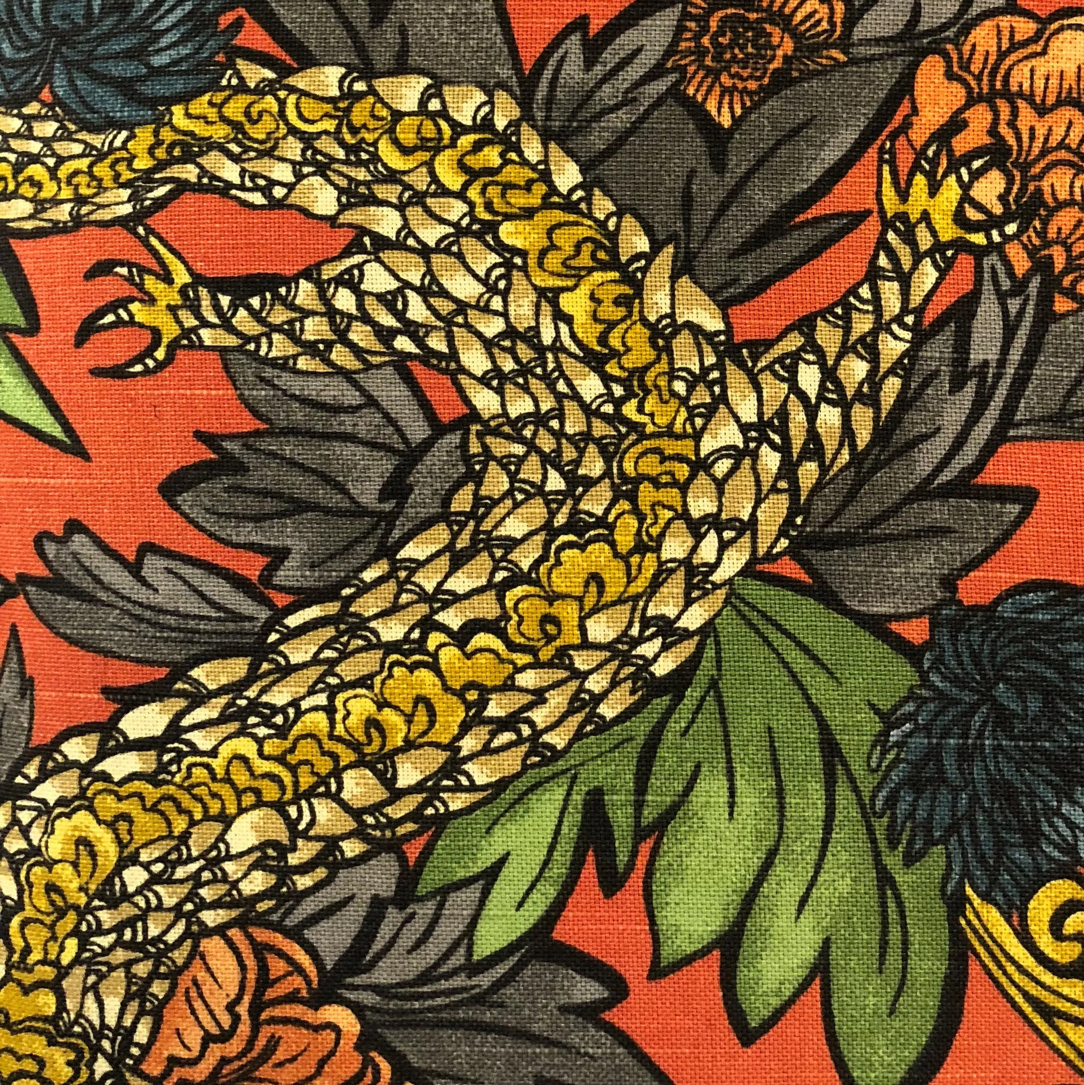Amaryllis Dragon Multicolor Luxury Throw Pillow