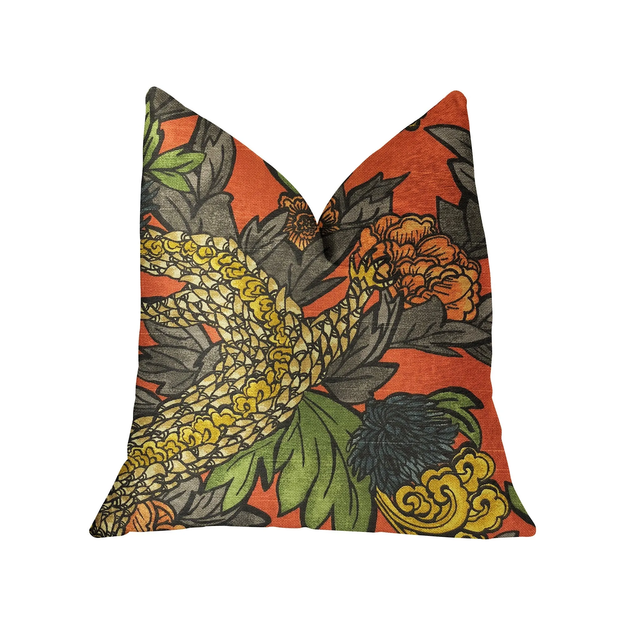 Amaryllis Dragon Multicolor Luxury Throw Pillow