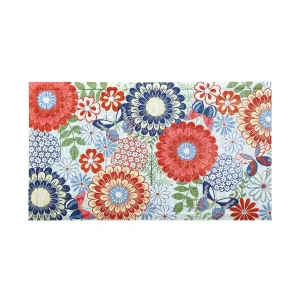 Americana Floral Embossed Floor Mat,41em2394