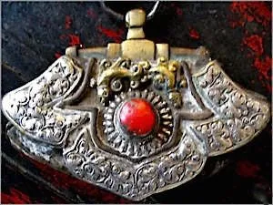 Antique Silver Embellished Tibetan Coin Purse