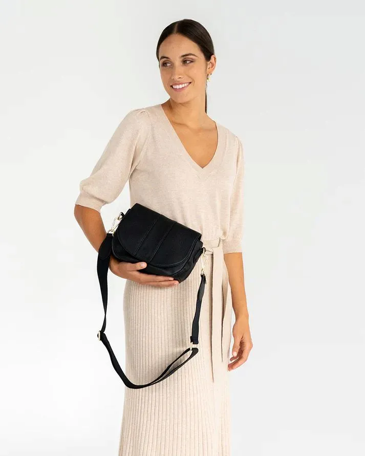 ARLINGTON MILNE Zara Saddle Bag - Black