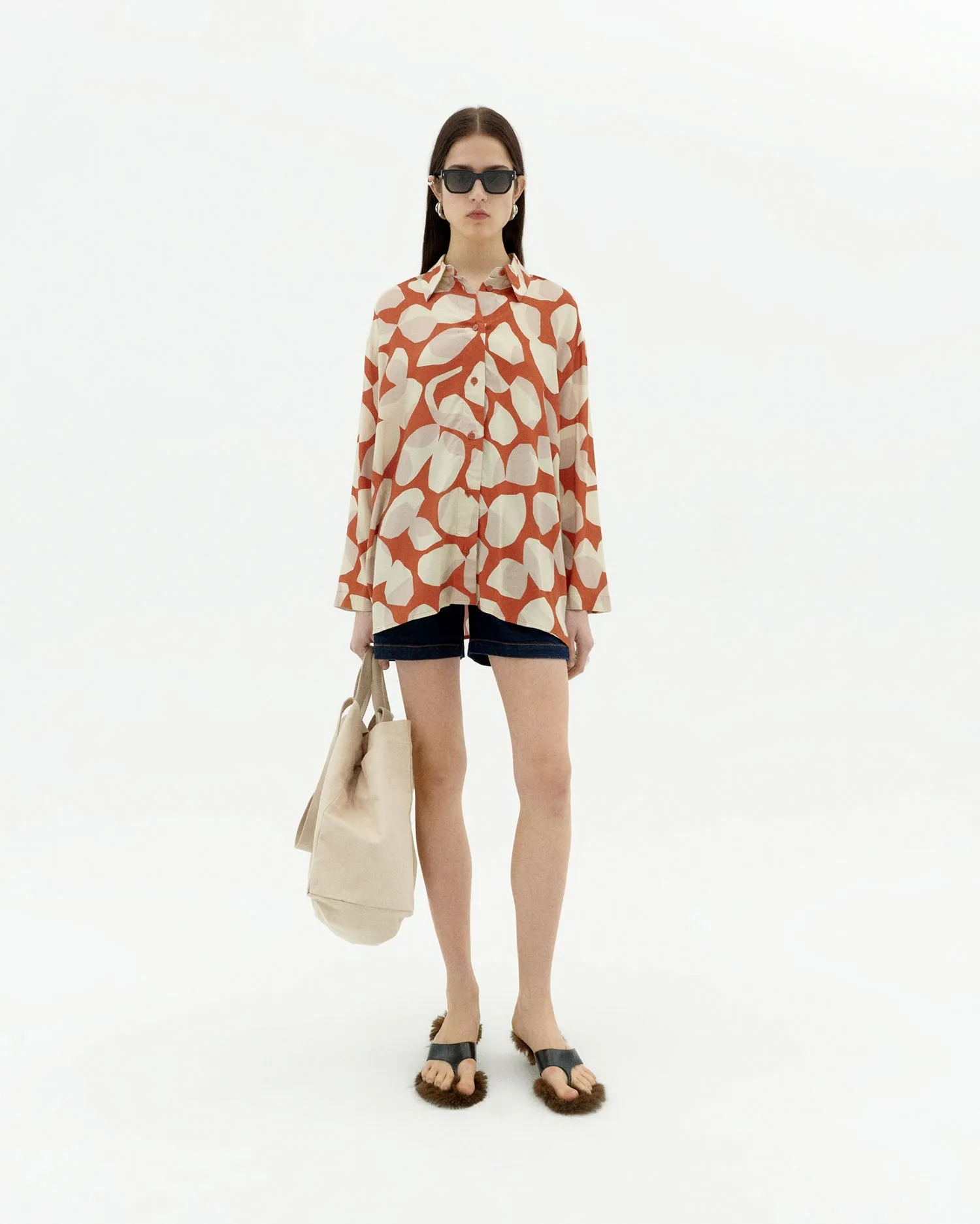 Ava Button-Up Shirt Multicolor Leaf