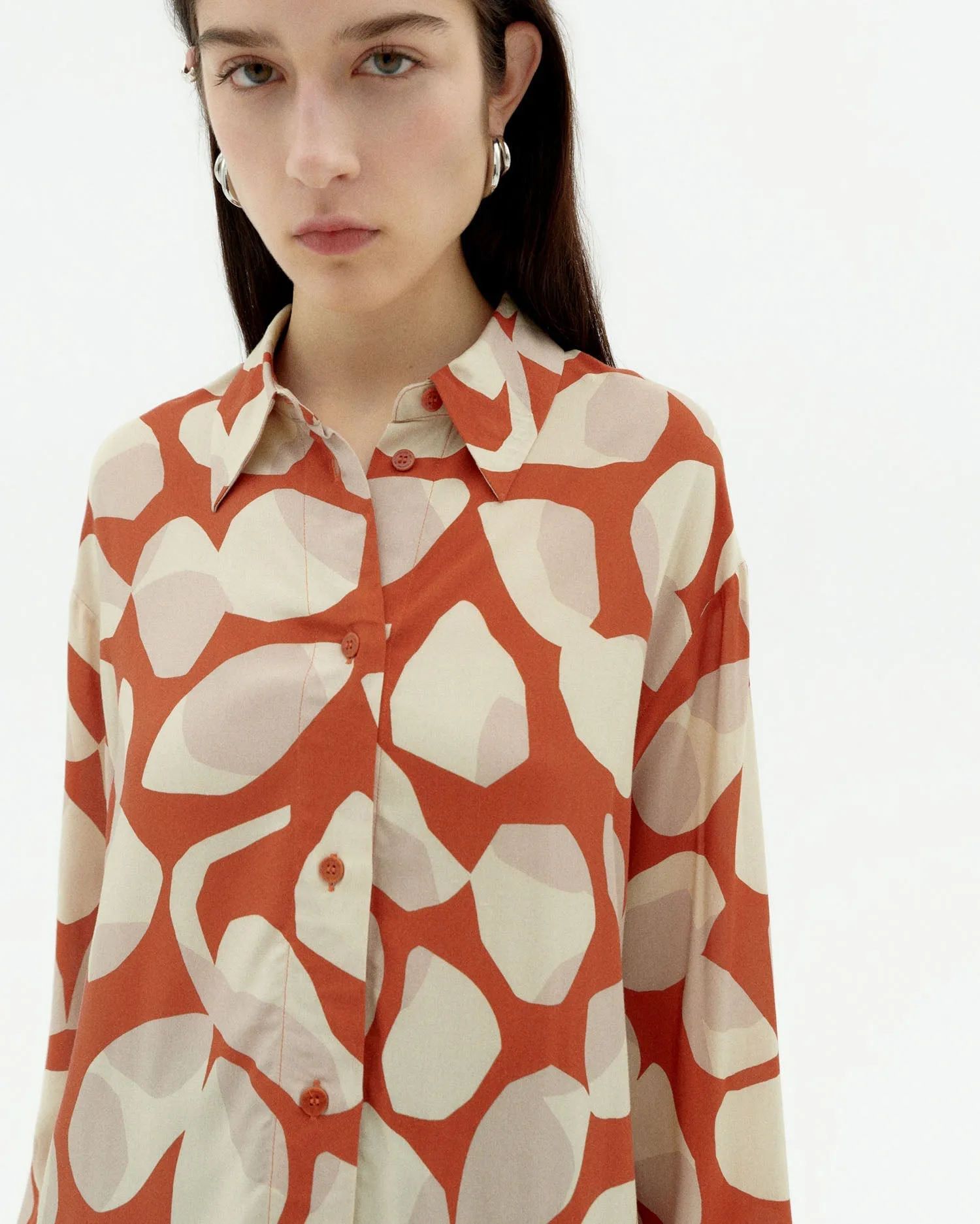 Ava Button-Up Shirt Multicolor Leaf
