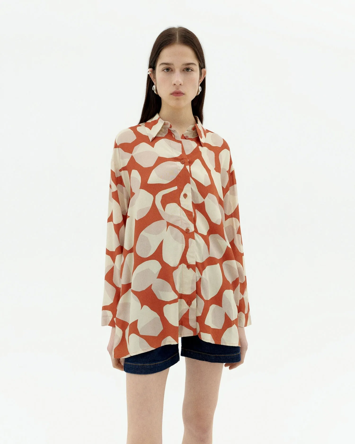 Ava Button-Up Shirt Multicolor Leaf