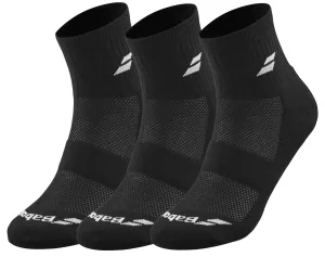 Babolat Quarter 3 Pack Badminton Socks - Black