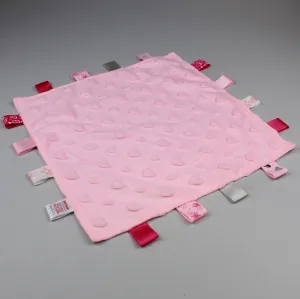 Baby Comforter with Tags - Pink with Hearts
