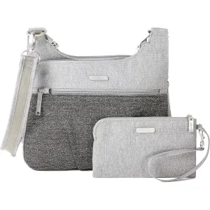 Baggallini Anti-Theft Cross Over Crossbody Stone Nylon