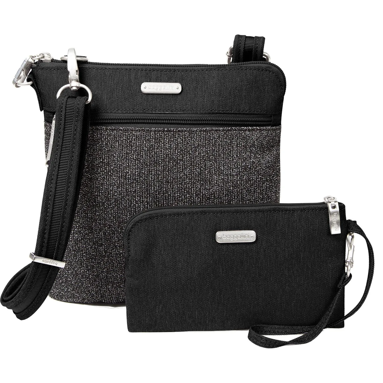 Baggallini Anti-Theft Slim Crossbody Black Fabric