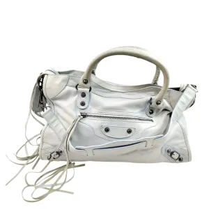 Balenciaga Light Blue Stud Tassel City Bag