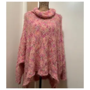 BCBG Maxazria Cowl Neck Oversized Pink Sweater