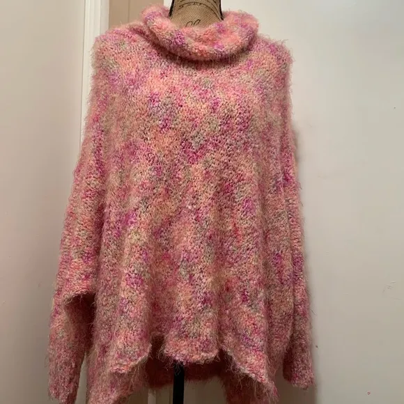 BCBG Maxazria Cowl Neck Oversized Pink Sweater