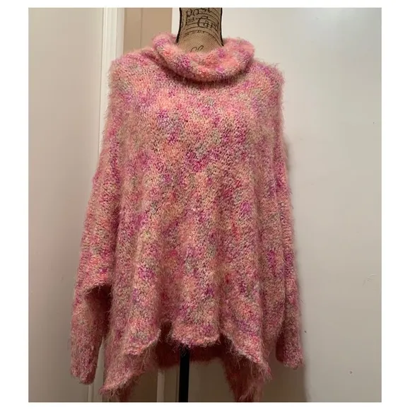 BCBG Maxazria Cowl Neck Oversized Pink Sweater