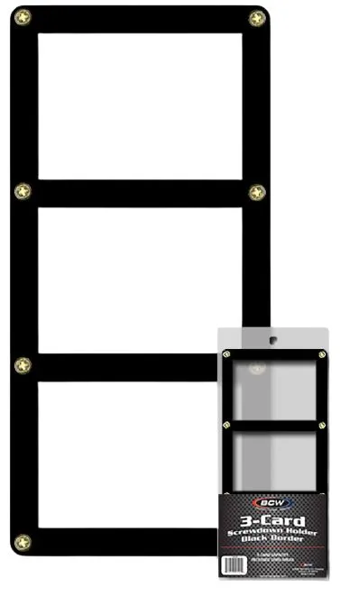 BCW Screwdown Holder 3 Card Black Border