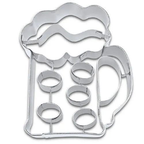 Beer Mug Cookie Cutter with Embossed Detail 7cm